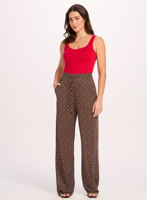 Pantalón Palazzo Tricot Like Estampado 15851